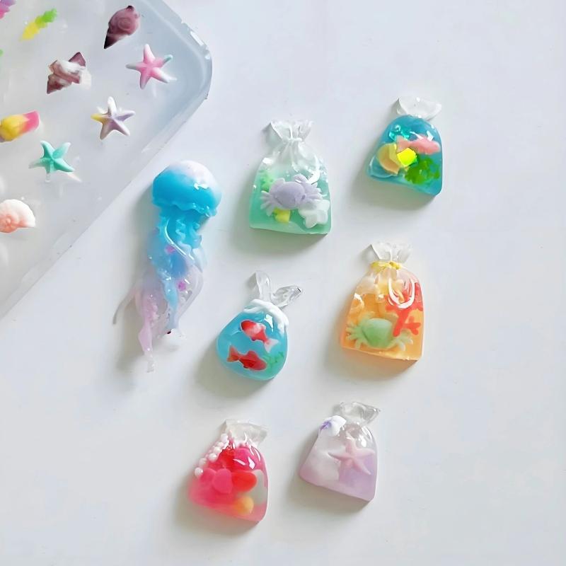 Art Craft Jellyfish - แม่พิมพ์ทำเล็บซิลิโคนลาย 3 มิติ ซีรีส์มหาสมุทร แมงกะพรุน ปลาดาว