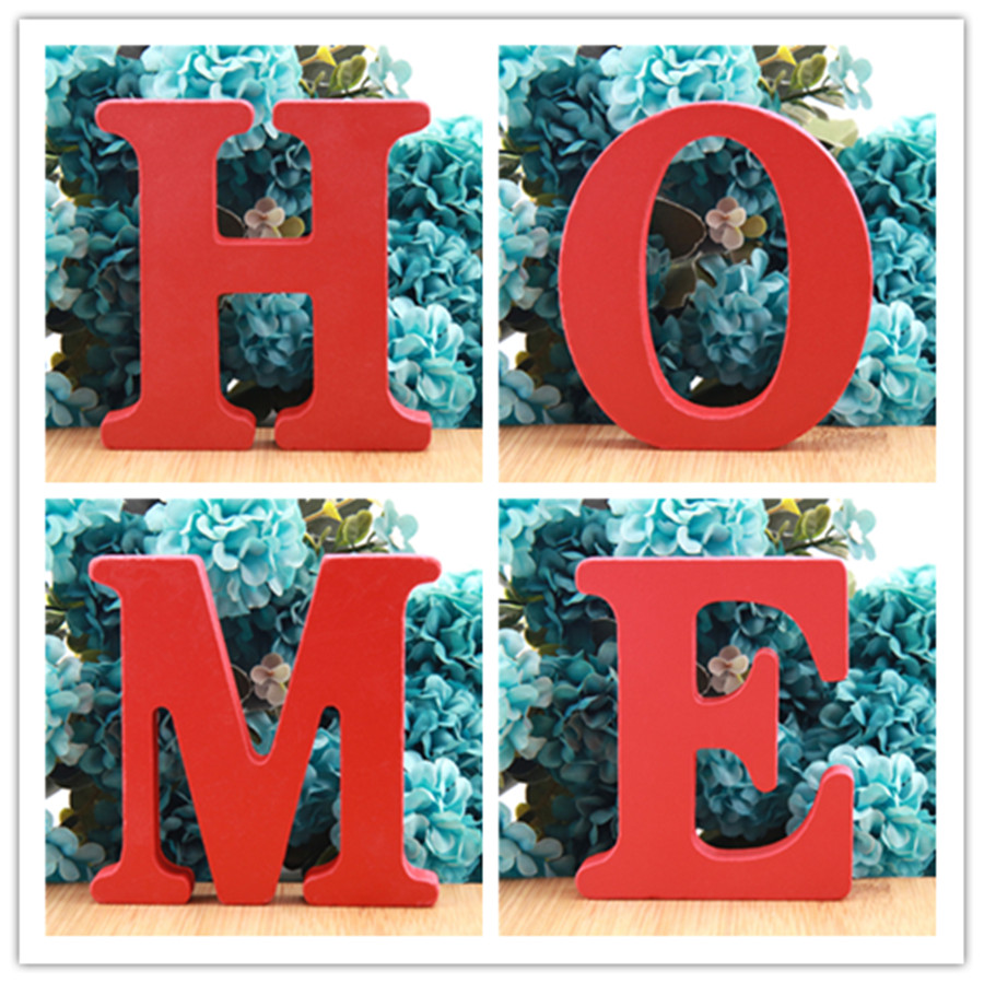 Art Craft Names - 1Pc 10CMX10CM สีแดงศิลปะหัตถกรรมฟรียืนหัวใจงานแต่งงาน Decor ตัวอักษรไม้ตัวอักษรภาษาอังกฤษ DIY