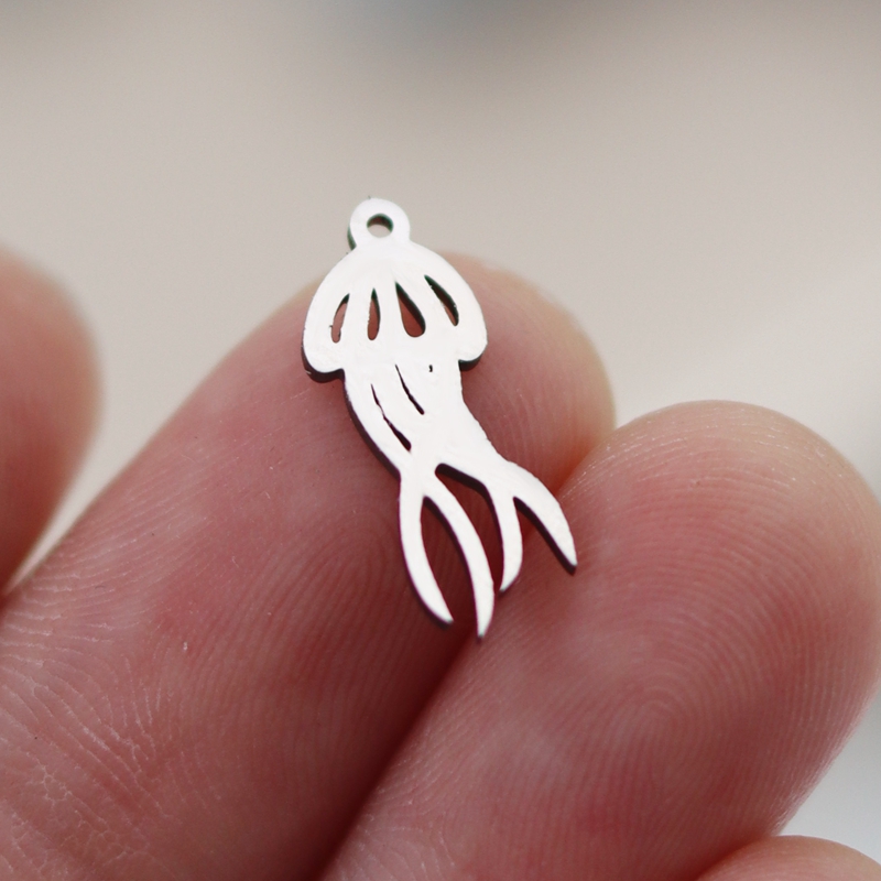Art Craft Jellyfish - สร้อยข้อมือมีพู่ห้อยแบบทำมือ3ชิ้น/ล็อตเครื่องประดับสายศิลปะแมงกะพรุนเสน่ห์สแตนเลสจี้สำหรับทำเครื่องประดับต่างหูงานฝีมือของผู้หญิง