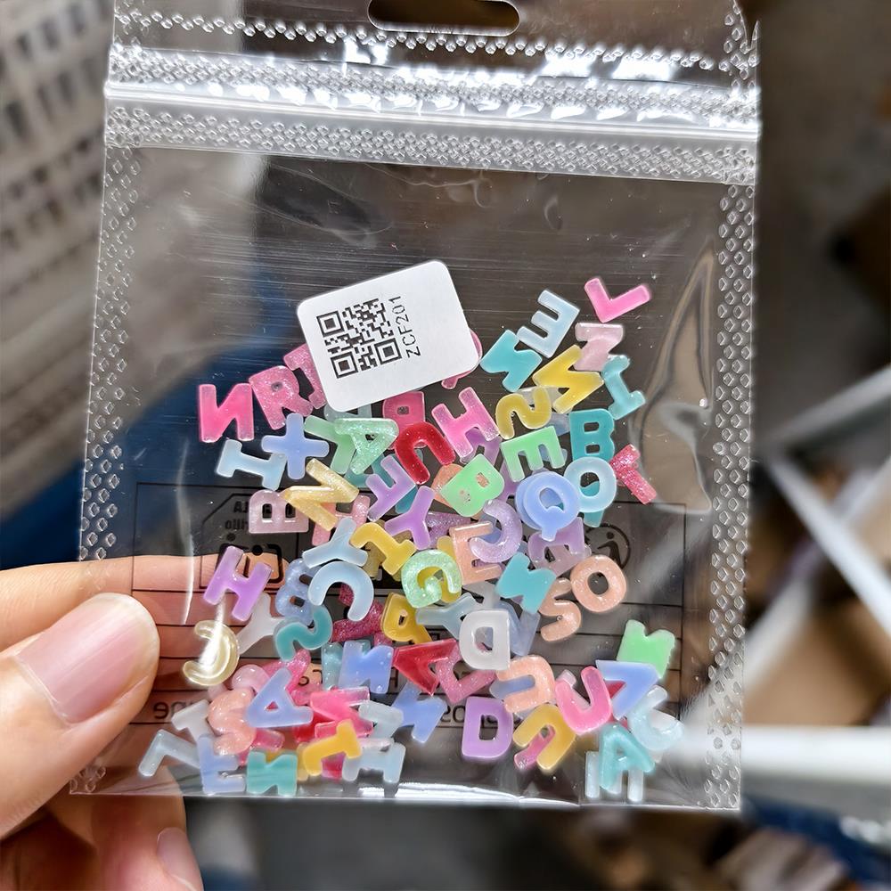 Art And Craft Letter Z - ชาร์มติดเล็บ 3 มิติ หลากสี 100 ชิ้น