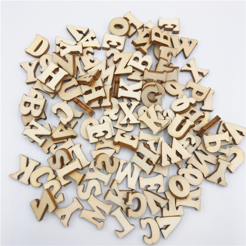 Art And Craft Letter Z - ตัวอักษรไม้ชิปขนาดเล็ก 15 มม. แบบยังไม่เสร็จ 100/200/400 ชิ้น