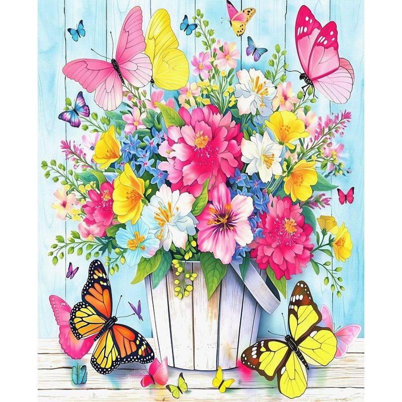 Art Craft Flower Making - GATYZTORY ชุดระบายสีตามตัวเลขสำหรับกระถางดอกไม้ ของตกแต่งผนังบ้าน ชุดอุปกรณ์งานฝีมือดอกไม้ DIY ชุดระบายสีตามตัวเลขทำมือ