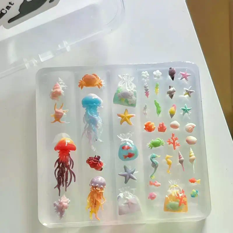 Art Craft Jellyfish - แม่พิมพ์ซิลิโคนรูปแมงกะพรุน ปลาดาว และเปลือกหอย 3 มิติ สำหรับตกแต่งเล็บ