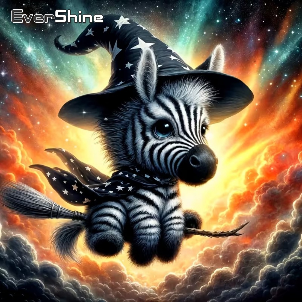 Art Craft Zebra - ภาพปักเพชร EverShine 5D DIY ลายม้าลาย การ์ตูน