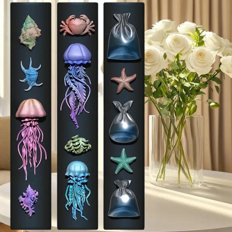 Art Craft Jellyfish - แม่พิมพ์ทำเล็บสำหรับงานศิลปะบนเล็บ; แม่พิมพ์ตกแต่งเล็บซิลิโคน DIY ซีรีส์มหาสมุทร 3 มิติ
