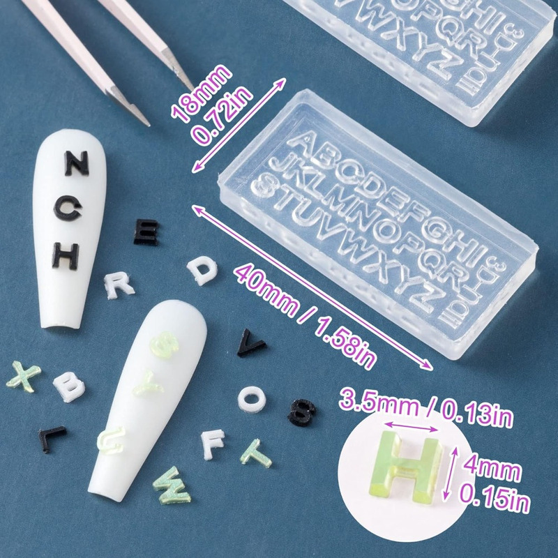 Art And Craft Letter Z - 2/4 ชุดแม่พิมพ์ซิลิโคนเรซิน 3D แบบโปร่งใส ตัวอักษร A-Z