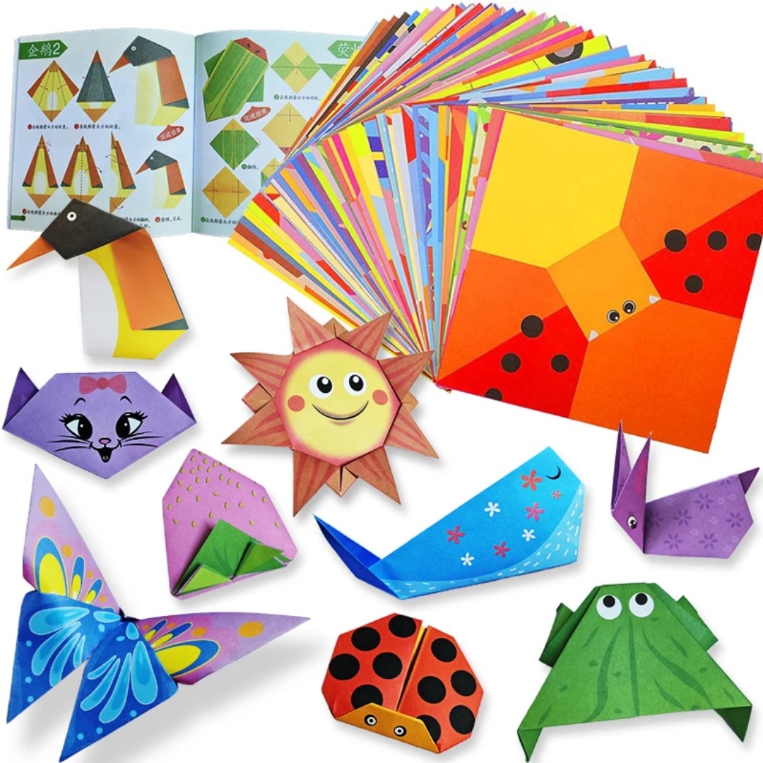 Art Craft For Toddlers - ชุดอุปกรณ์พับกระดาษโอริกามิใหม่ 30 แผ่น พร้อมหนังสือสอนพับกระดาษ งานฝีมือ DIY