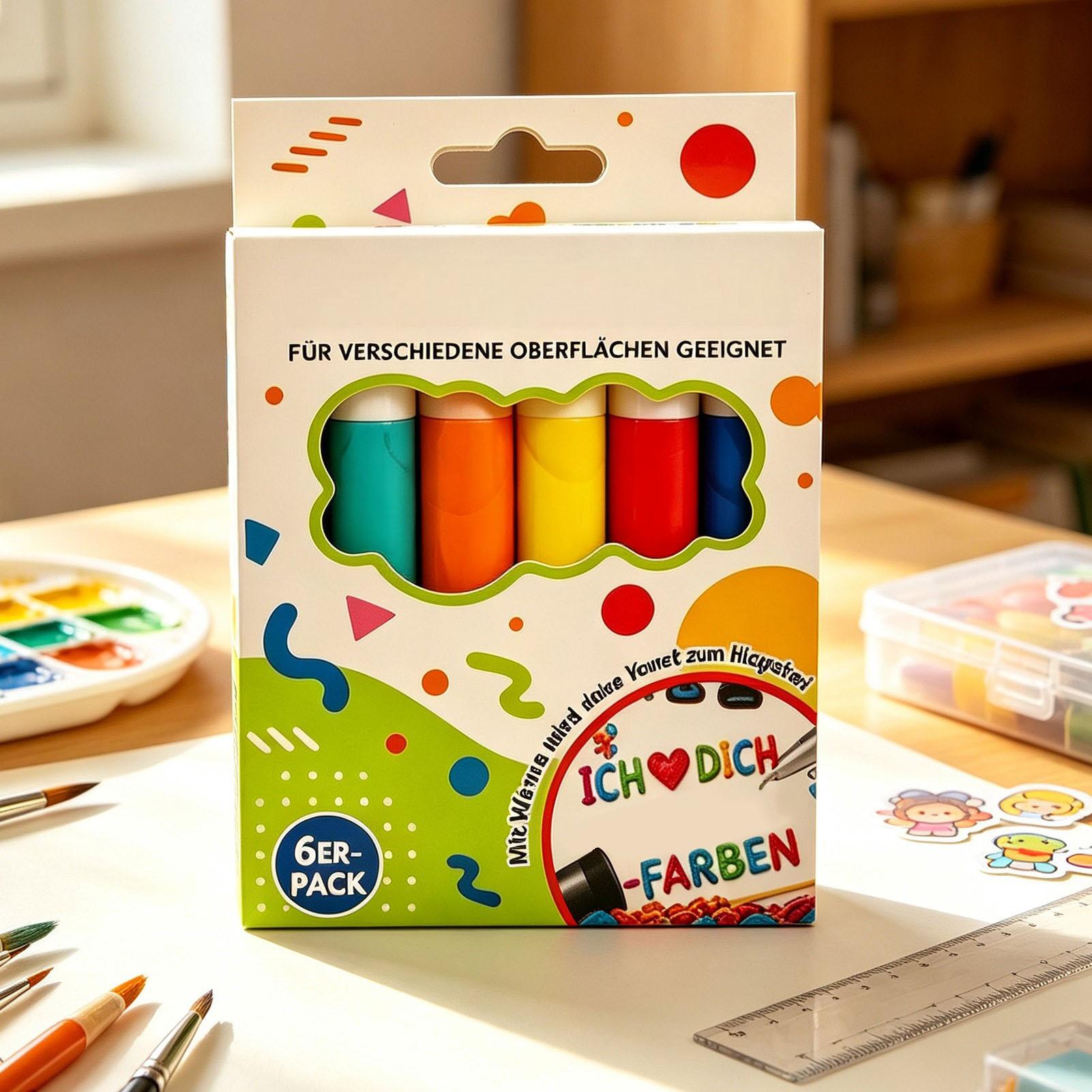 Art Craft Holiday - ปากกาบับเบิ้ล 6/12 ชิ้น สำหรับวาดภาพ 3D ปากกาสีสำหรับงานศิลปะ