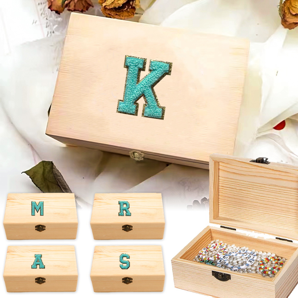 Art And Craft Letter Z - ธรรมดาสร้างสรรค์กล่องไม้ศิลปะหัตถกรรมกล่อง Treasure Chest กล่องเครื่องประดับไม้ชื่อ Chenille A-Z
