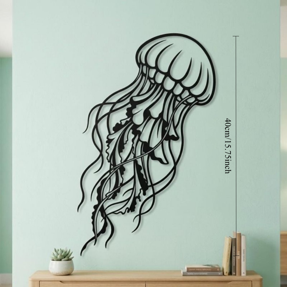 Art Craft Jellyfish - CIFBUY งานศิลปะติดผนังโลหะ รูปทรงแมงกะพรุน งานฝีมือเหล็กตกแต่งบ้านสไตล์โมเดิร์น ห้องนั่งเล่น ห้องนอน