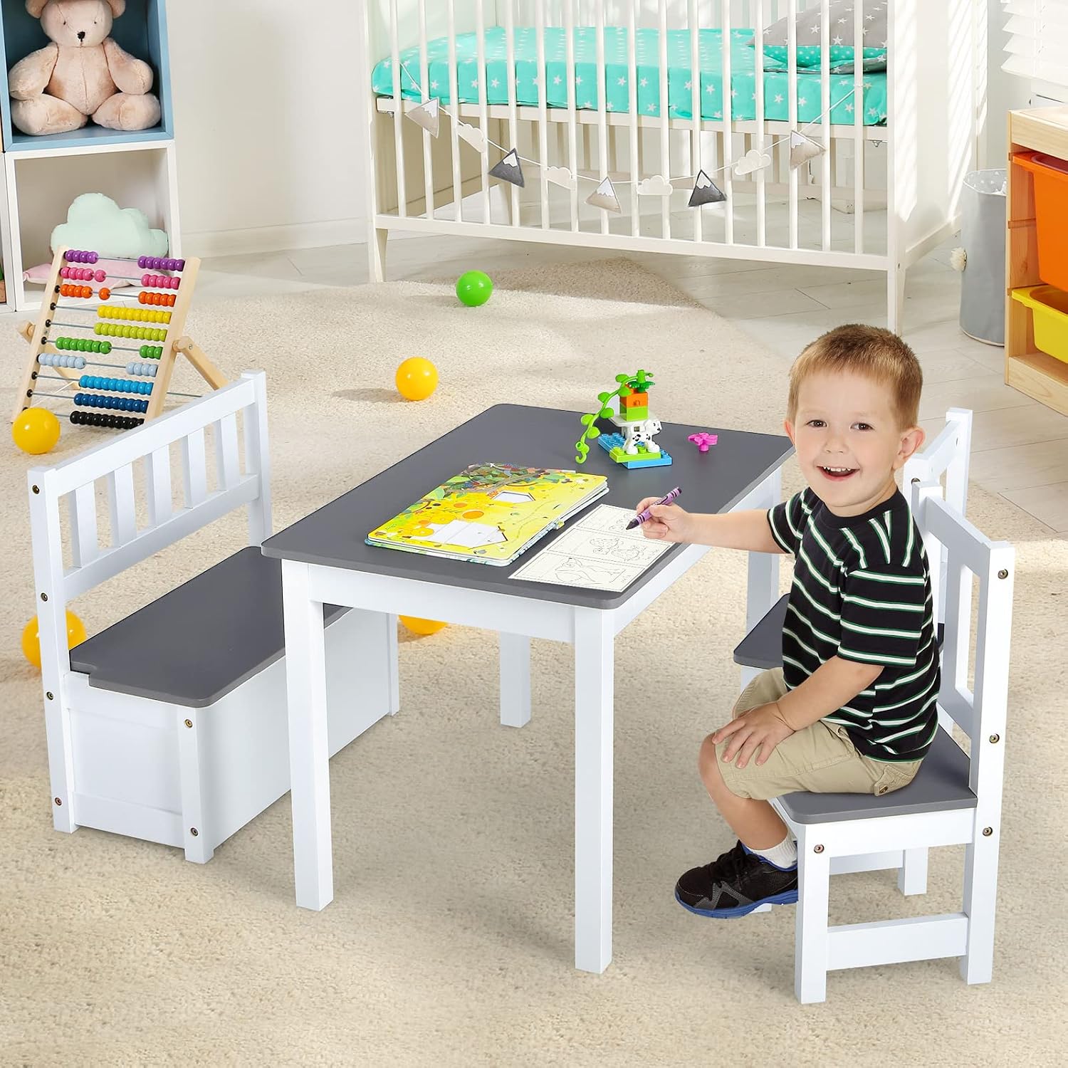 ชุดโต๊ะและเก้าอี้ไม้สำหรับเด็ก - Art Craft For Toddlers บทวิจารณ์และราคา