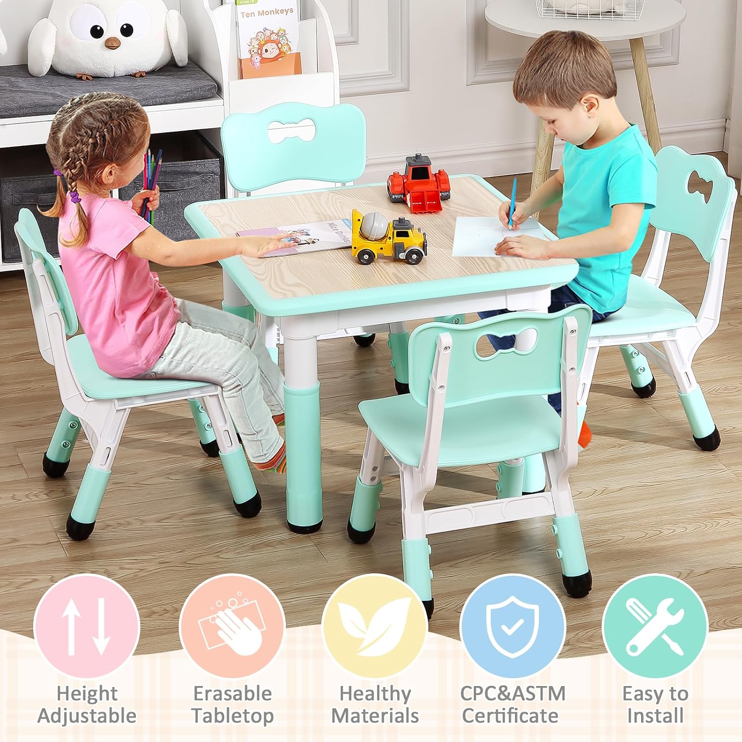 ชุดโต๊ะและเก้าอี้เด็ก TackView - Art Craft For Toddlers บทวิจารณ์และราคา