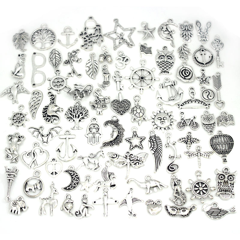 จี้เงินทิเบต50ชิ้น/ล็อตลูกปัดเ - Art Craft Flower Making บทวิจารณ์และราคา