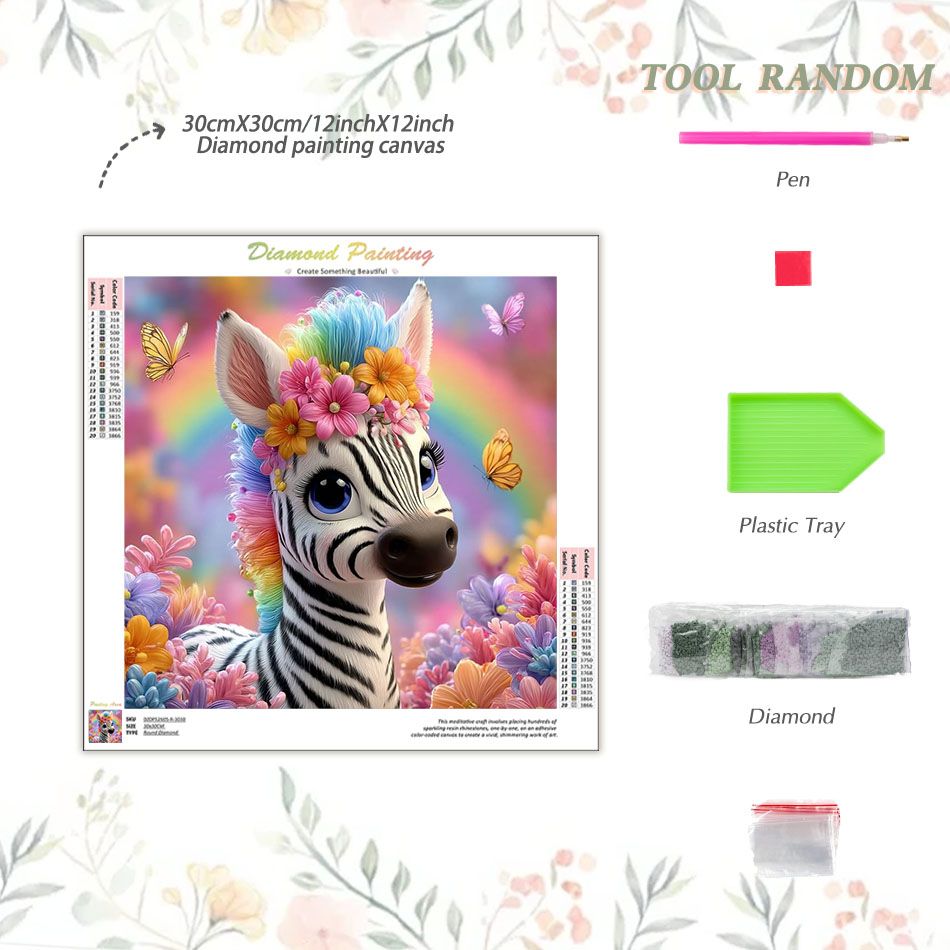 CHENISTORY ภาพเพชรลายม้าลาย 5D - Art Craft Zebra บทวิจารณ์และราคา